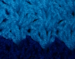 Blue crocheted afghan